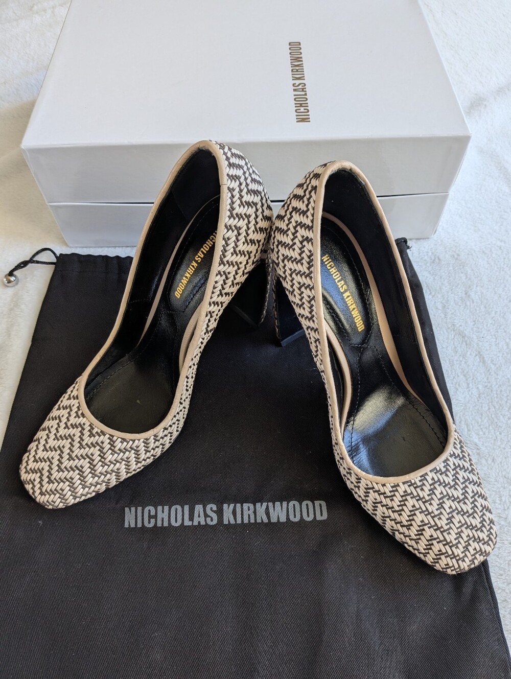 NWB Nicholas Kirkwood Woven Leather Heels